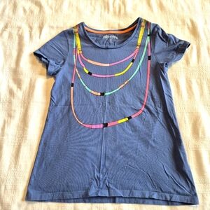 Johnnie B Mini Boden girls size 11-12 years blue short sleeve shirt VGUC